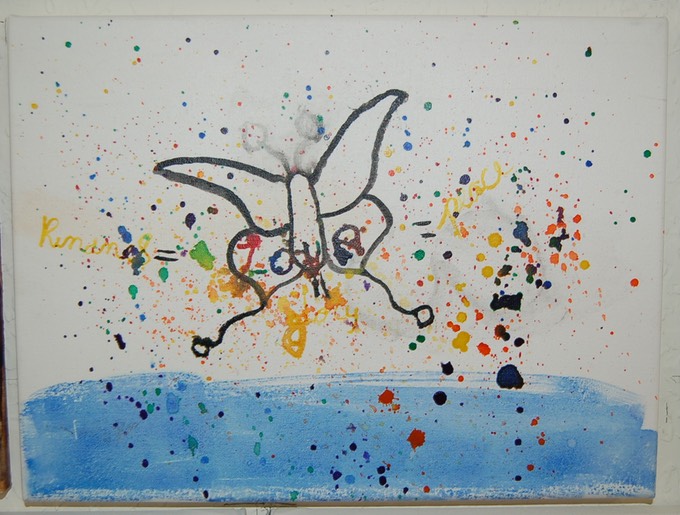 Peace and Joy (Butterfly) (Watercolor on Canvas) by Brian Hence