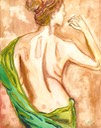 Nude Study-Back (Watercolor on Paper)